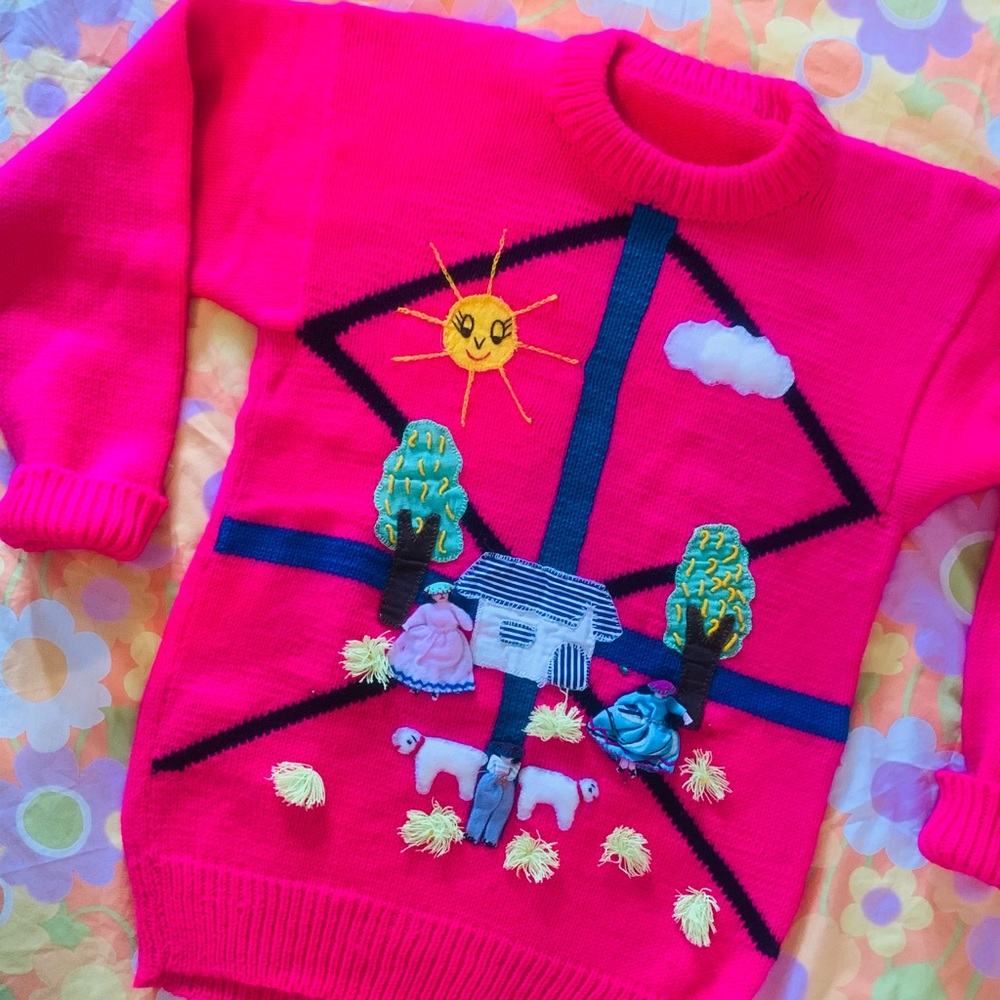 VTG 1980s Peruvian Pink Sweater